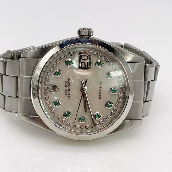 Rolex Other - ROLEX OYSTERDATE 31MM EMERALD DIAMOND WATCH!!